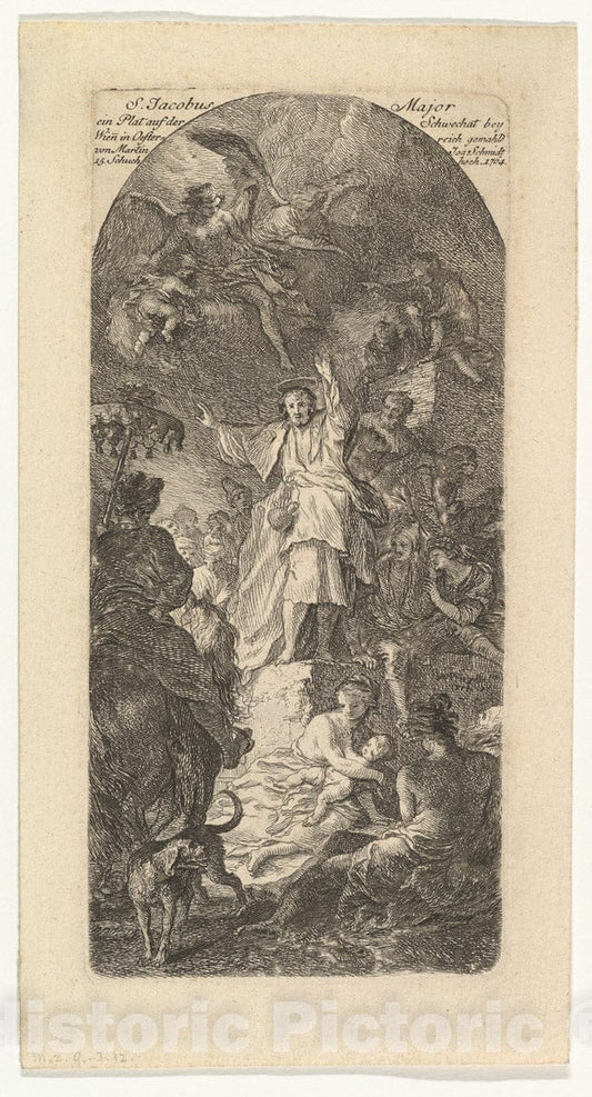 Art Print : Martin Johann Schmidt - St. James The Greater Preaching : Vintage Wall Art