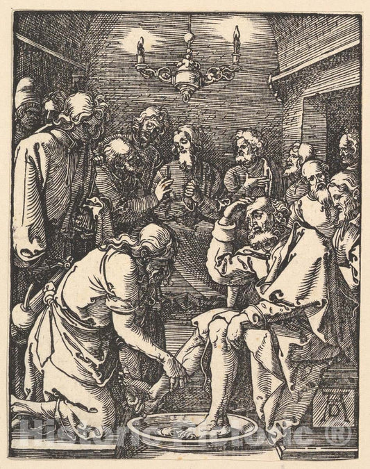 Art Print : Albrecht Dürer - Christ Washing The Feet of The Disciples, from The Small Passion 1 : Vintage Wall Art