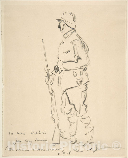 Art Print : Jean-Louis Forain - French Soldier : Vintage Wall Art