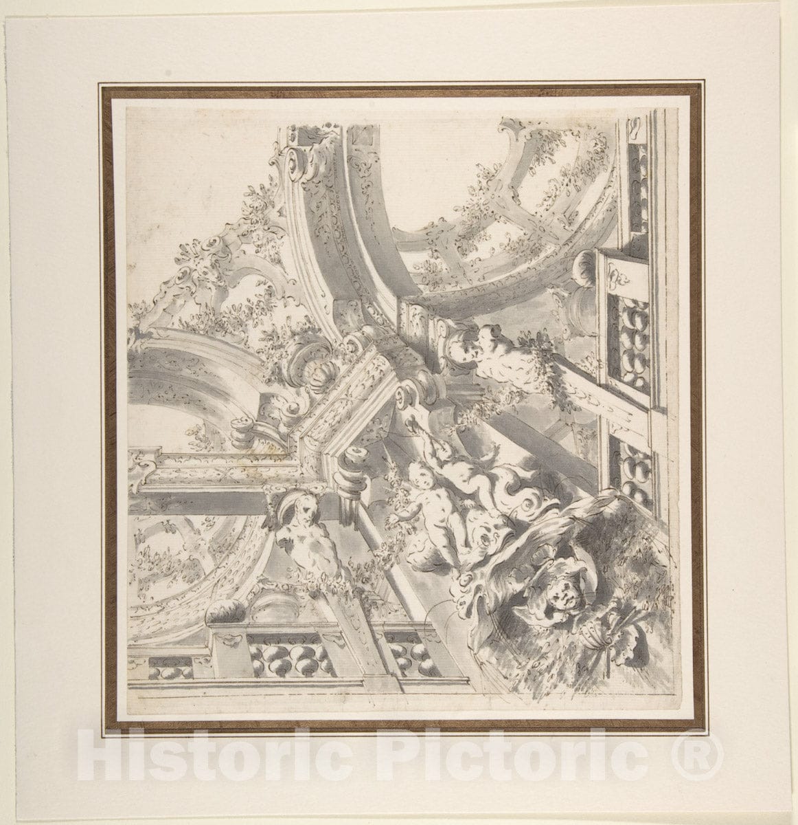 Art Print : Mauro Antonio Tesi - One Quarter Design for a Painted Ceiling : Vintage Wall Art