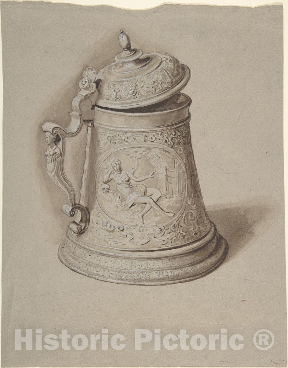 Art Print : Italian, 19th Century - Design for a Tankard : Vintage Wall Art