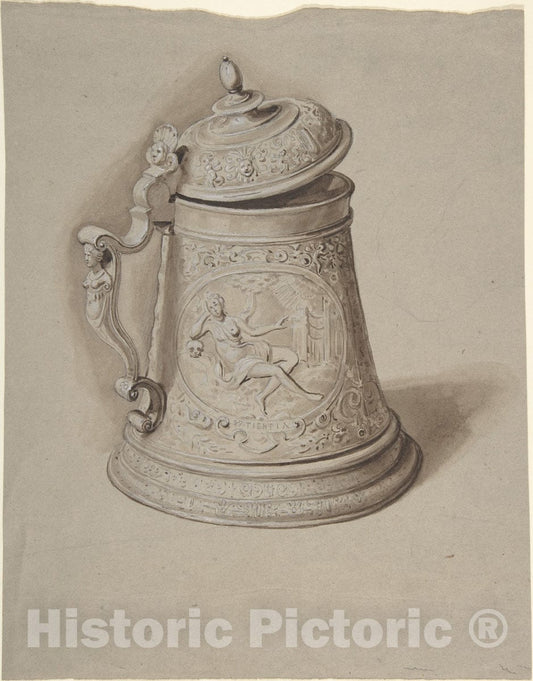 Art Print : Italian, 19th Century - Design for a Tankard : Vintage Wall Art