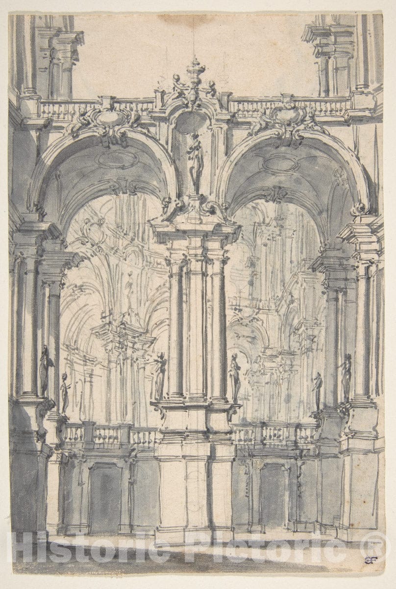 Art Print : Giovanni Battista Natali III - Design for Stage Set - 432992 : Vintage Wall Art