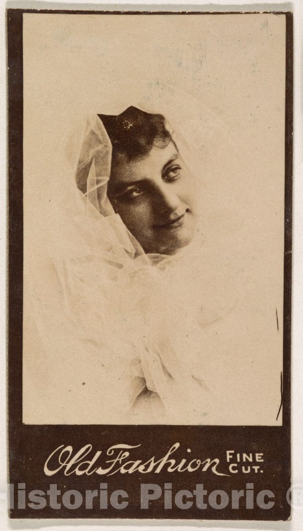 Photo Print : Actress Wearing Shawl on Head, from The Actresses Series (N664) Promoting Old Fashion Fine Cut Tobacco : Vintage Wall Art