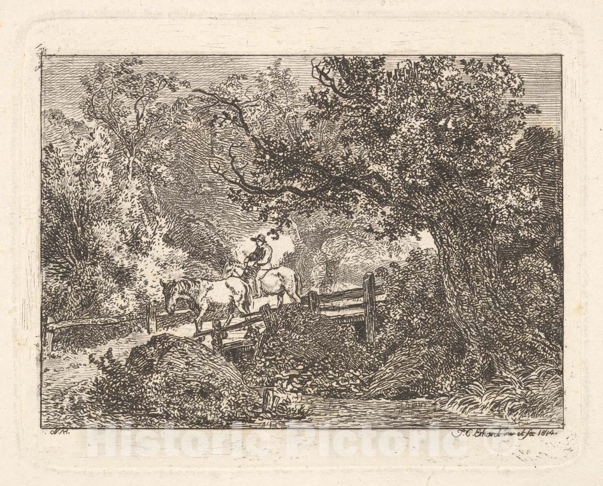 Art Print : Johann Christoph Erhard - The Peasant on Horseback and The Riderless Horse : Vintage Wall Art