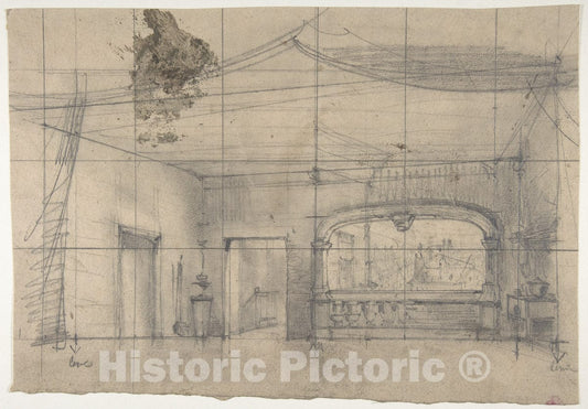 Art Print : Eugène Cicéri - Design for a Stage Set at The Opéra, Paris - 433033 : Vintage Wall Art