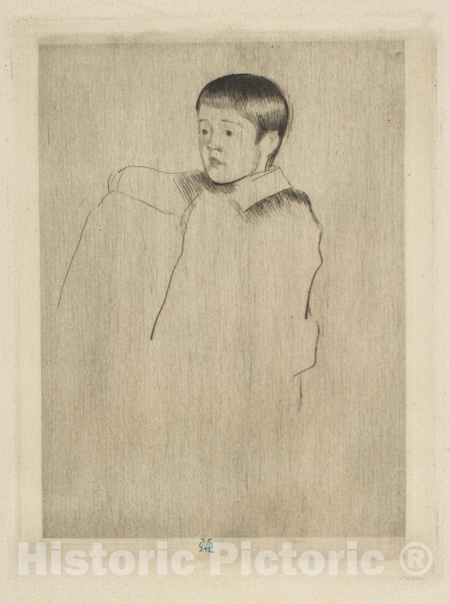 Art Print : Mary Cassatt - Robert Seated, Facing Left : Vintage Wall Art
