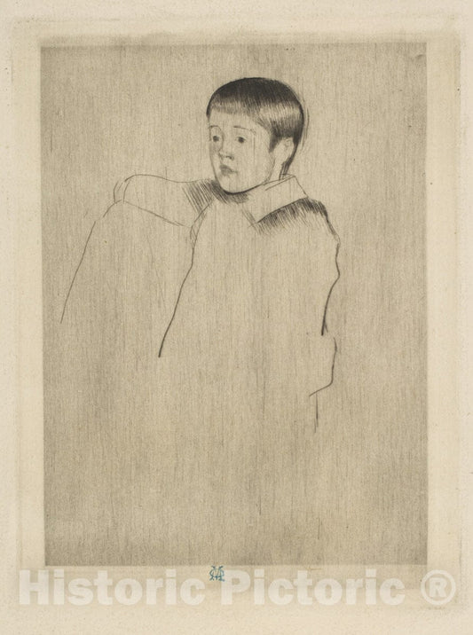 Art Print : Mary Cassatt - Robert Seated, Facing Left : Vintage Wall Art