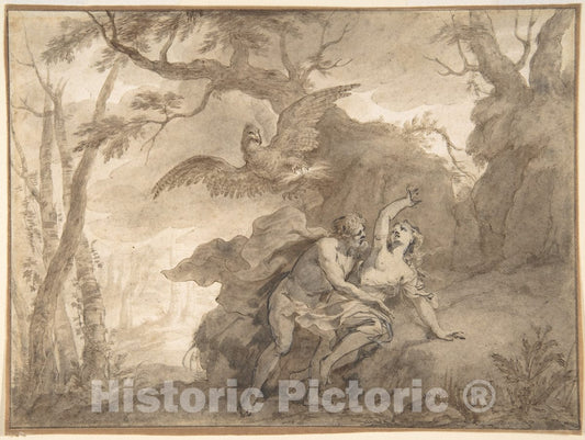 Art Print : Illustrations to The Metamorphoses of Ovid: Jupiter and Io - Artist: Godfried Maes - Created: 17th Century - 433044 : Vintage Wall Art