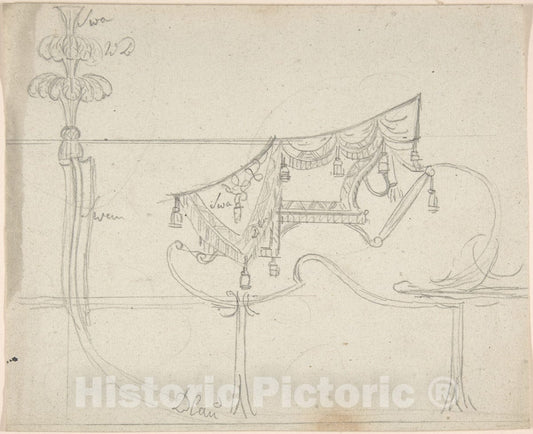 Art Print : German, 18th Century - Design for a Sleigh : Vintage Wall Art