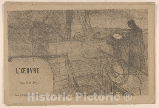 Art Print : Henri de Toulouse-Lautrec - Announcement for The Théâtre de L'Oeuvre : Vintage Wall Art