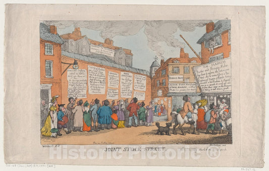 Art Print : Thomas Rowlandson - Joint Stock Street 2 : Vintage Wall Art