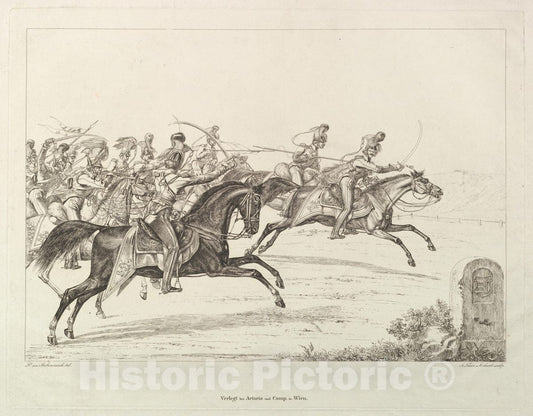 Art Print : Johann Christoph Erhard - Austrian Lancers : Vintage Wall Art