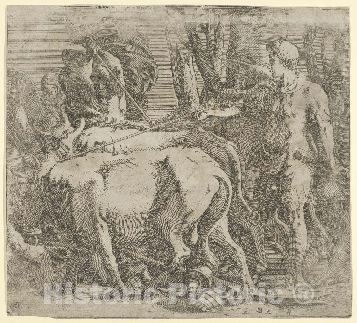 Art Print : Antonio Fantuzzi - Cadmus Tilling The Field Where He Sawed The Dragon's Teeth : Vintage Wall Art