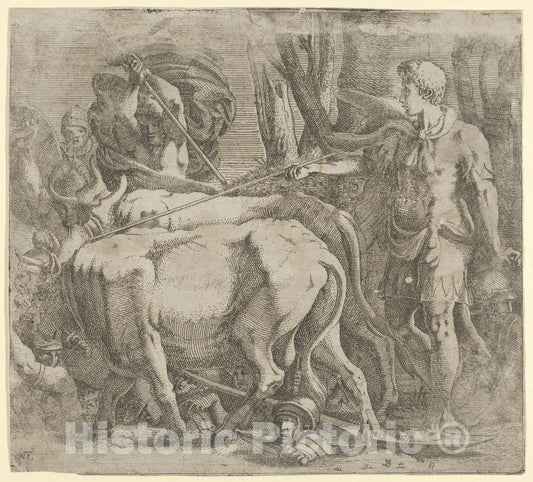 Art Print : Antonio Fantuzzi - Cadmus Tilling The Field Where He Sawed The Dragon's Teeth : Vintage Wall Art