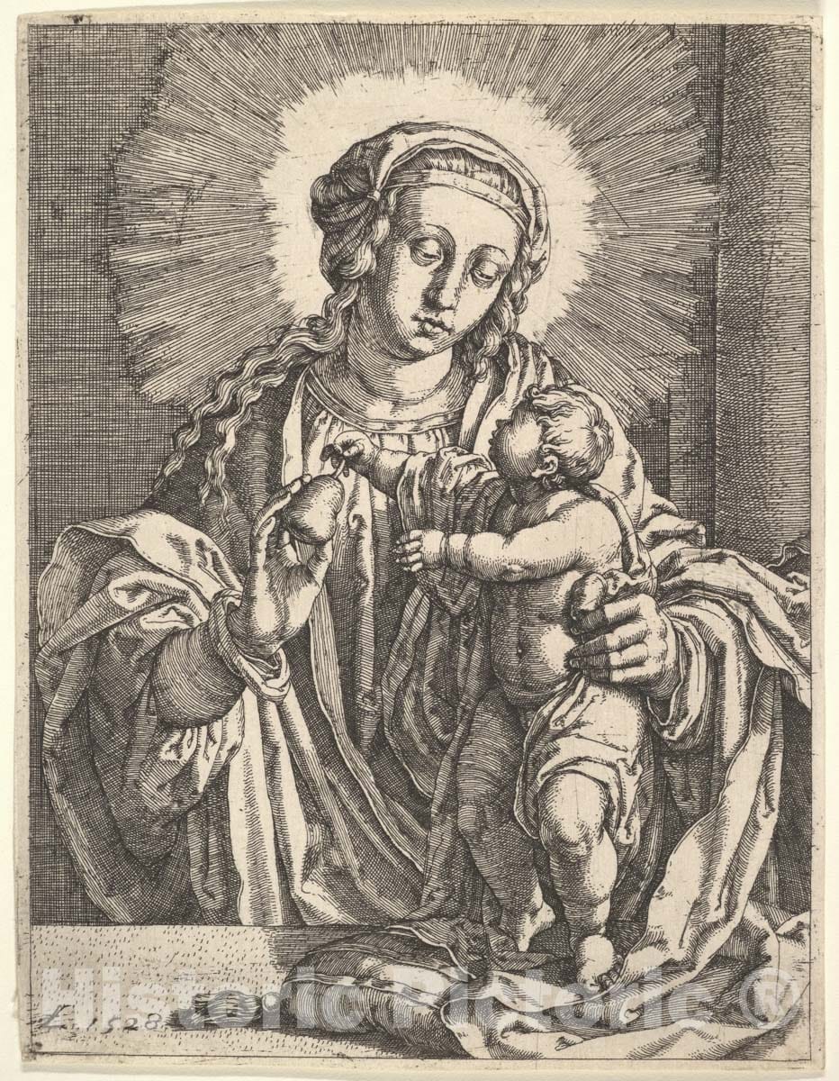 Art Print : Simon Wynhoutsz Frisius - Virgin and Child : Vintage Wall Art