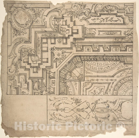 Art Print : Italian, First Half of The 18th Century - Architectural Drawing  : Vintage Wall Art