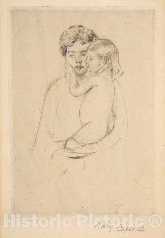 Art Print : Mary Cassatt - Antoinette's Caress (No. 1) : Vintage Wall Art