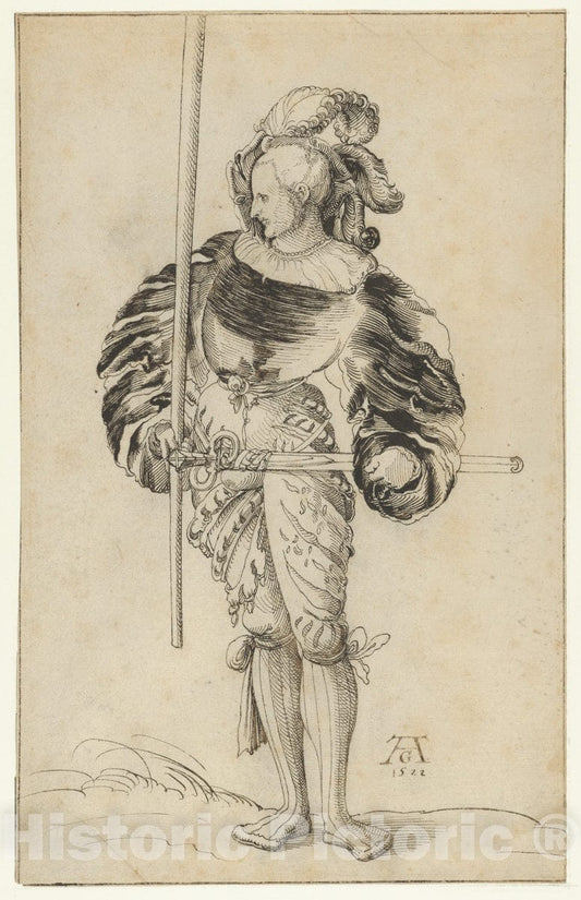 Art Print : Niklaus Manuel Deutsch - A Swiss Foot Soldier : Vintage Wall Art