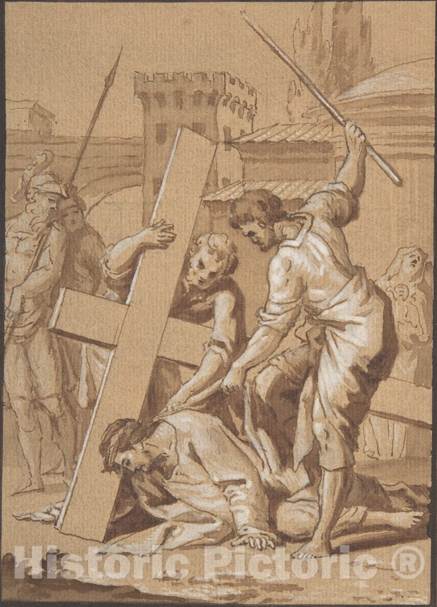 Art Print : Thaddäus Kuntz - Christ on The Road to Calvary : Vintage Wall Art