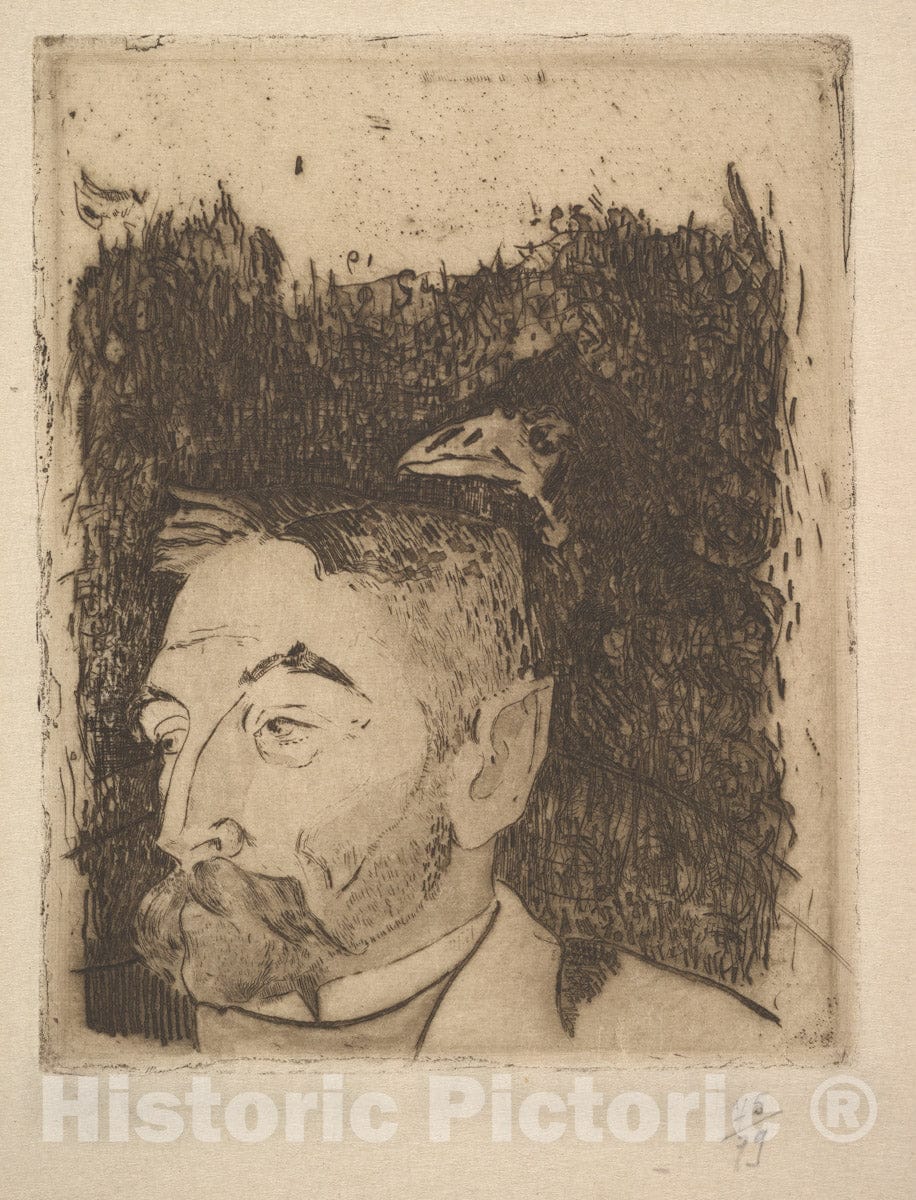 Art Print : Paul Gauguin - Portrait of Stéphane Mallarmé : Vintage Wall Art