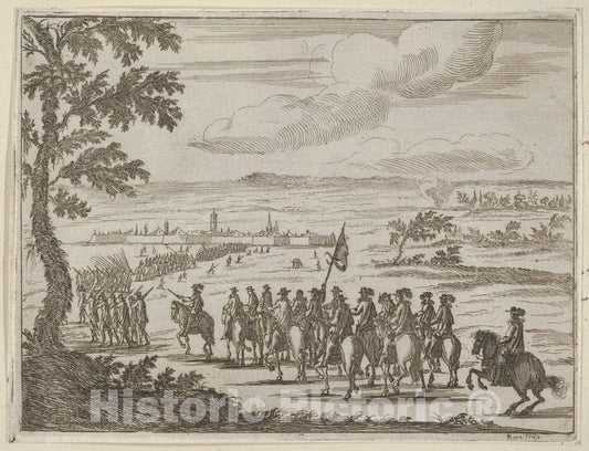 Art Print : Francesco I d'Este Secures The Fort and The Land to Protect from The German Troops - Artist: Bartolomeo Fenice (Fenis) - Created: 1659 : Vintage Wall Art