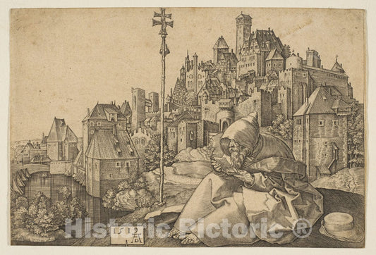 Art Print : Albrecht Dürer - Saint Anthony Reading (Copy) : Vintage Wall Art