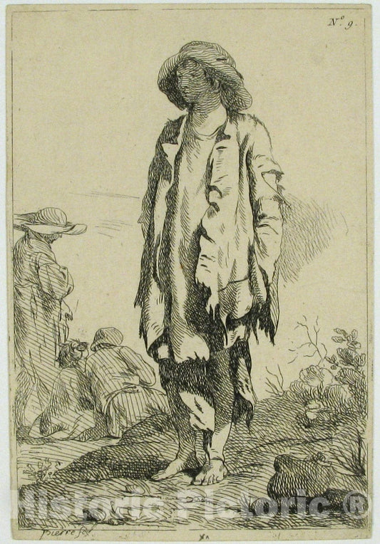 Art Print : Jean-Baptiste Marie Pierre - Beggar Family : Vintage Wall Art