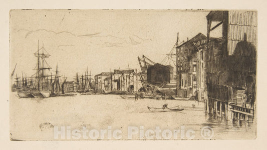 Art Print : James McNeill Whistler - Free Trade Wharf 1 : Vintage Wall Art