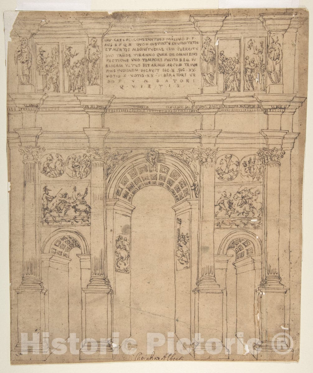 Art Print : Bartolomeo Neroni (Il Riccio) - Arch of Constantine, Rome : Vintage Wall Art