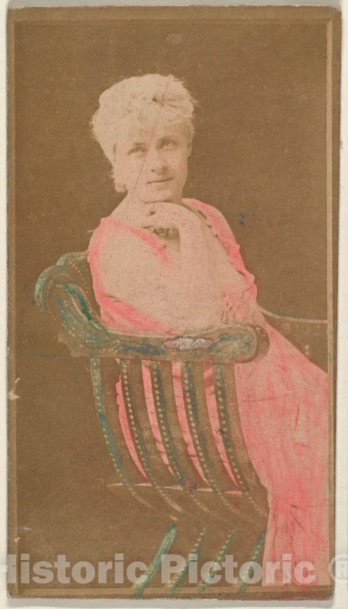 Photo Print : Seated Actress with Chin Resting on Hand, from The Actresses Series (N668) 1 : Vintage Wall Art