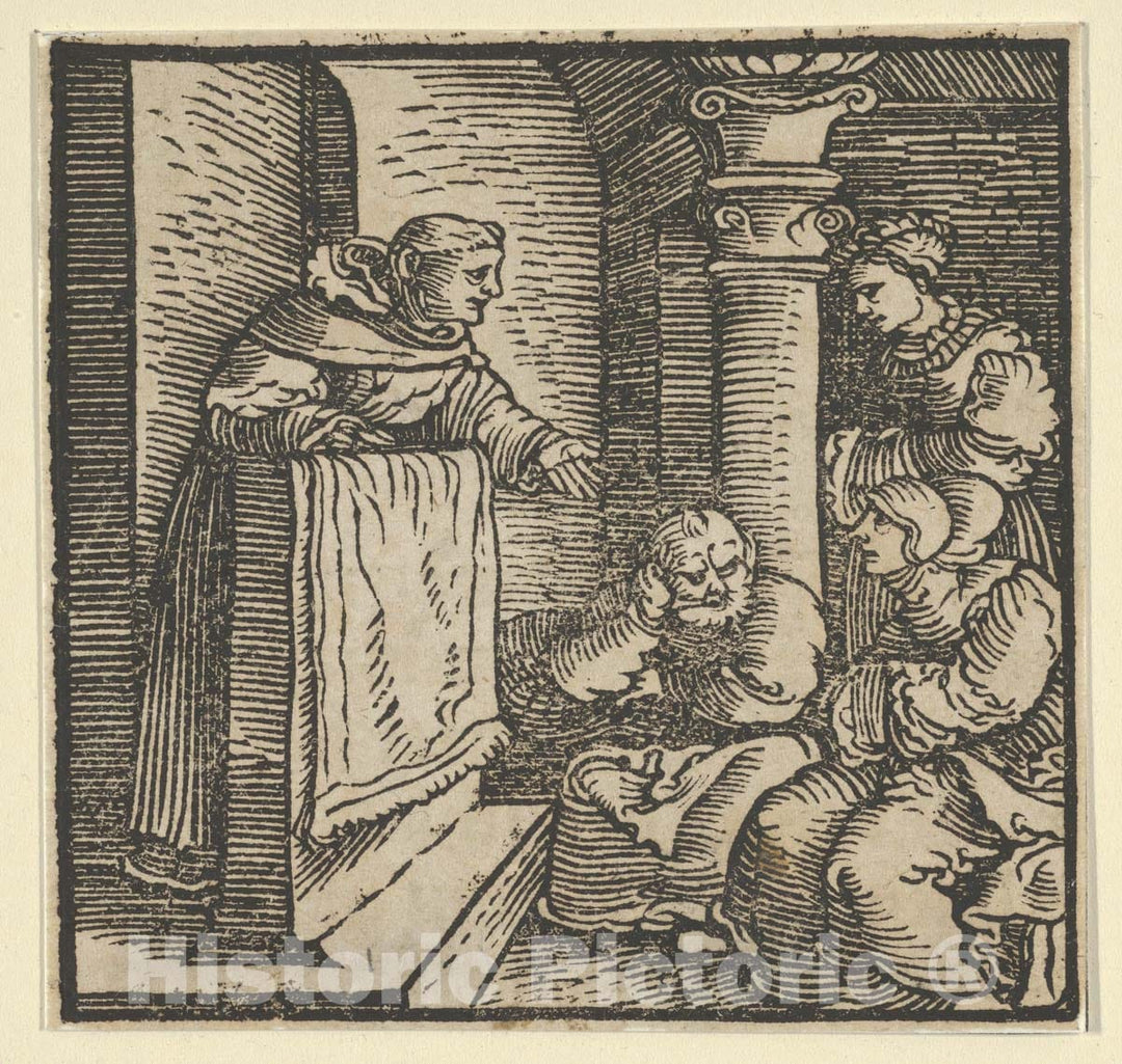 Art Print : Hans Schäufelein - Brother Cipolla in The Parish of Certaldo, from The Decameron : Vintage Wall Art