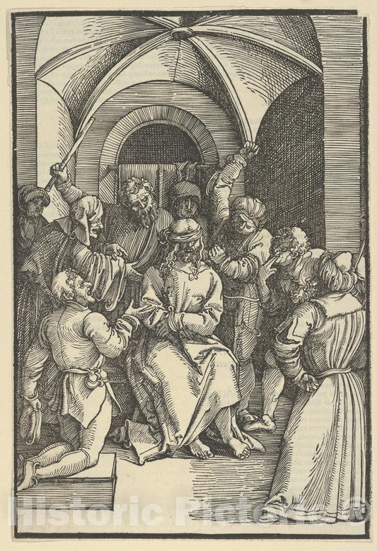 Art Print : Hans Schäufelein - The Mocking of Christ, from Speculum passionis Domini Nostri Ihesu Christi : Vintage Wall Art
