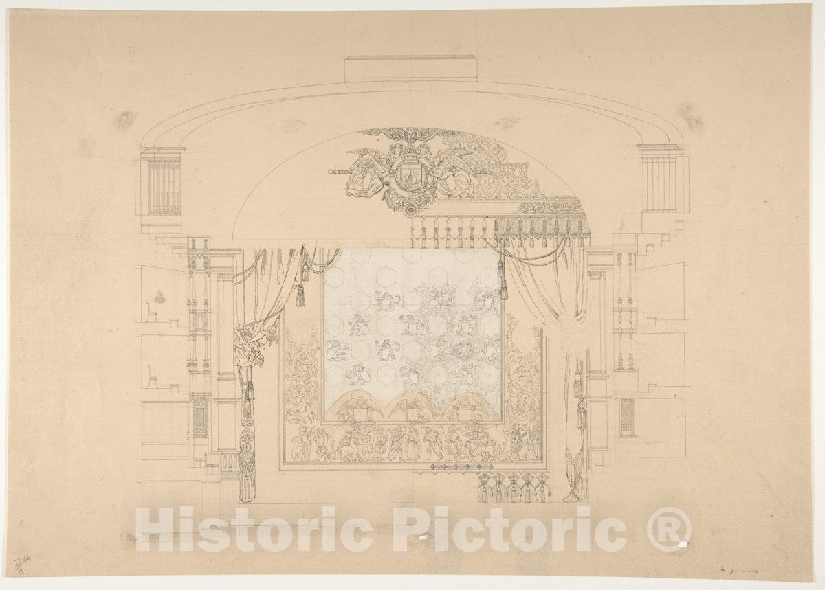 Art Print : Aimé Chenavard - Design for a Stage Set : Vintage Wall Art
