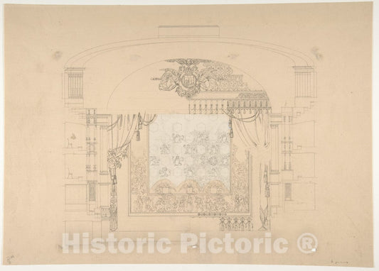 Art Print : Aimé Chenavard - Design for a Stage Set : Vintage Wall Art