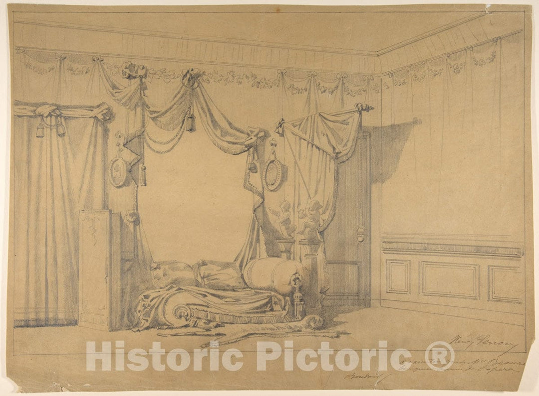 Art Print : Henri Perron - Design for a Bedroom : Vintage Wall Art