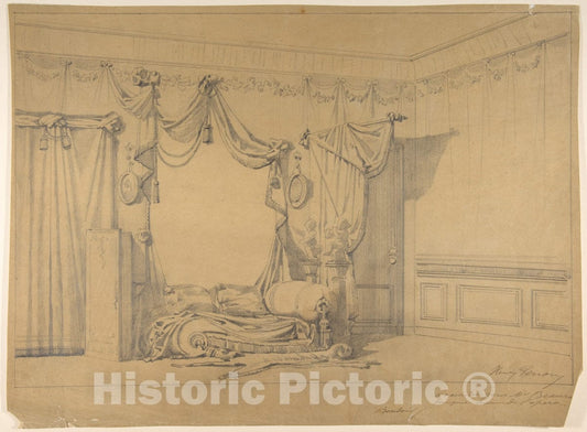 Art Print : Henri Perron - Design for a Bedroom : Vintage Wall Art