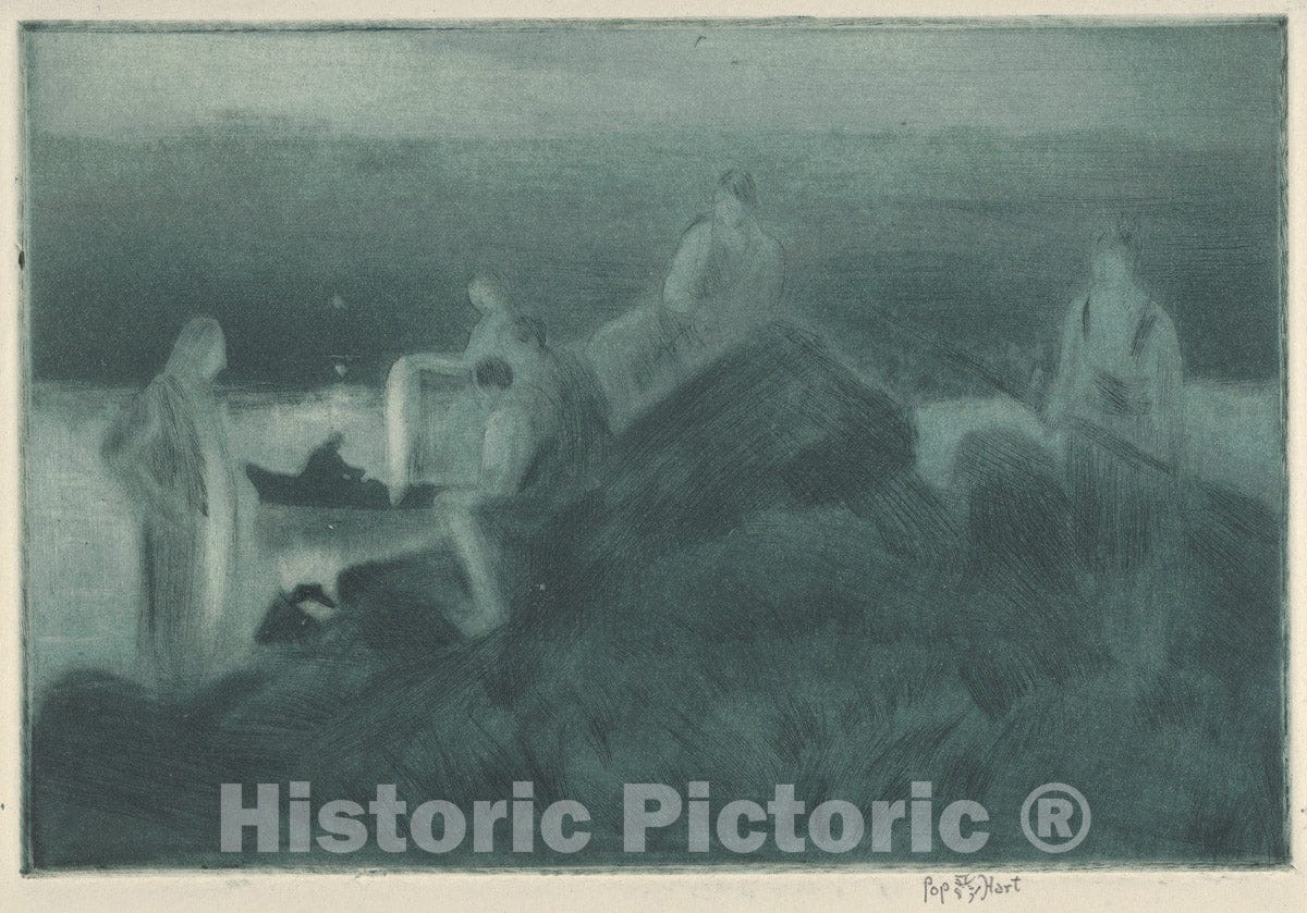 Art Print : George Overbury Pop Hart - Camp Fire : Vintage Wall Art