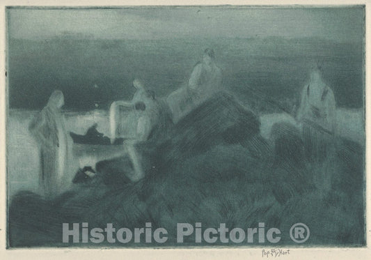 Art Print : George Overbury Pop Hart - Camp Fire : Vintage Wall Art