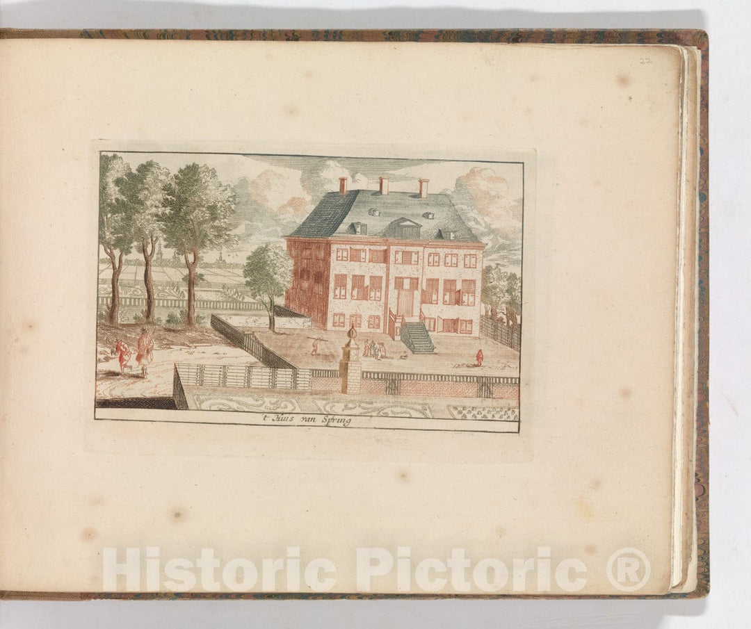 Art Print : Carel Allard - ' 't Huis Van Spiring', in: Tooneel Der Voornaamste Nederlands Huizen, En Lust Hoven, Naar T Leven Afgebeeld : Vintage Wall Art