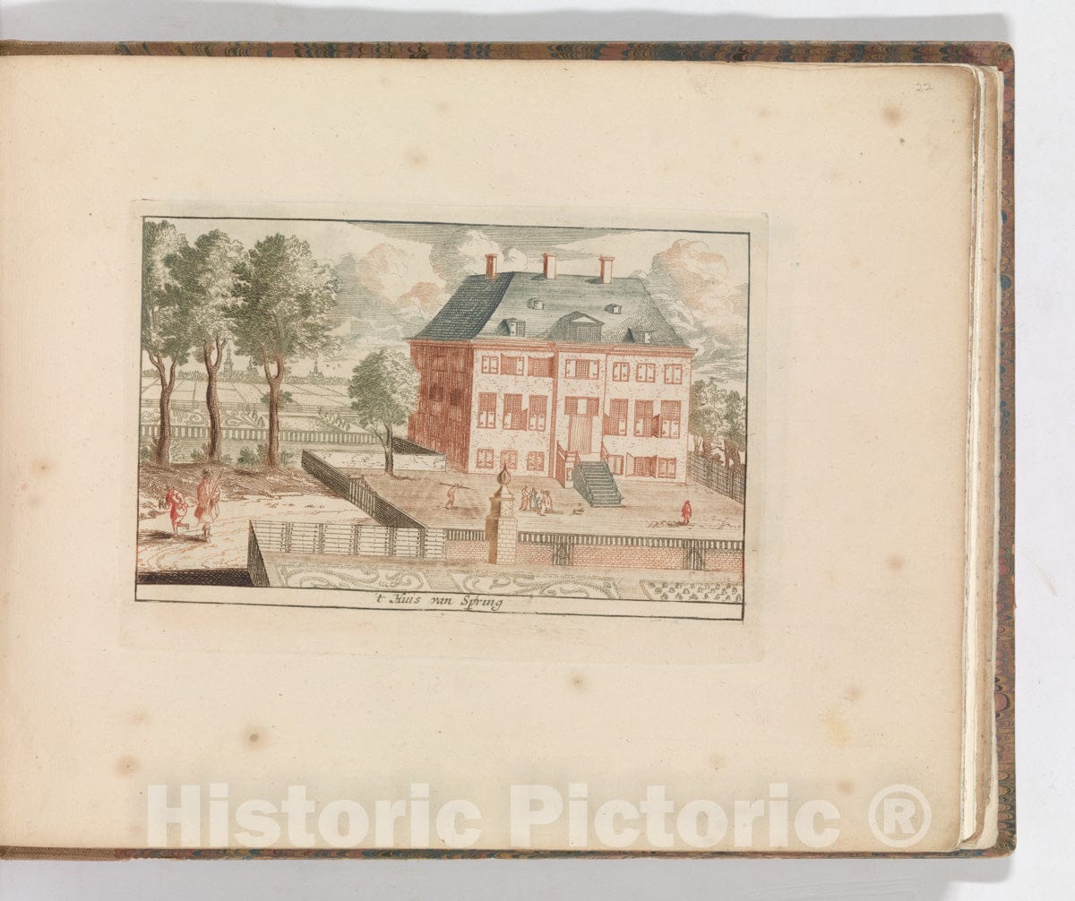 Art Print : Carel Allard - ' 't Huis Van Spiring', in: Tooneel Der Voornaamste Nederlands Huizen, En Lust Hoven, Naar T Leven Afgebeeld : Vintage Wall Art