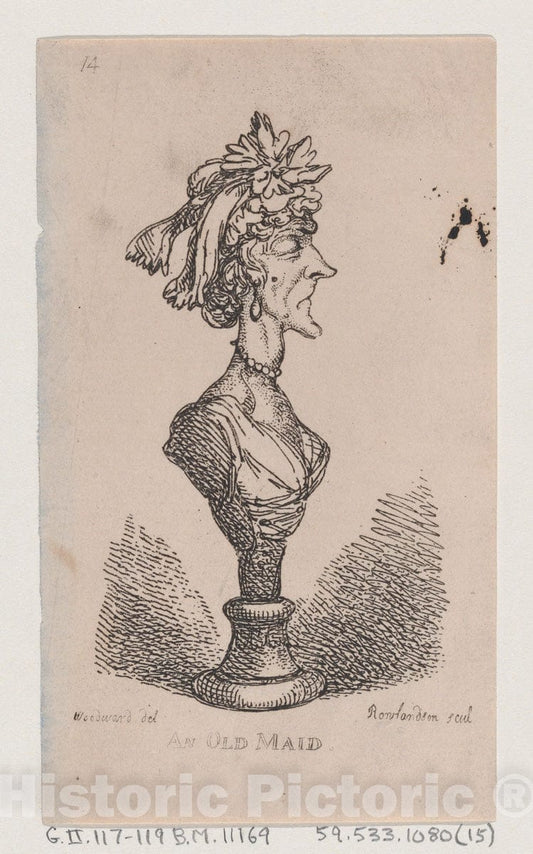 Art Print : Thomas Rowlandson - an Old Maid : Vintage Wall Art