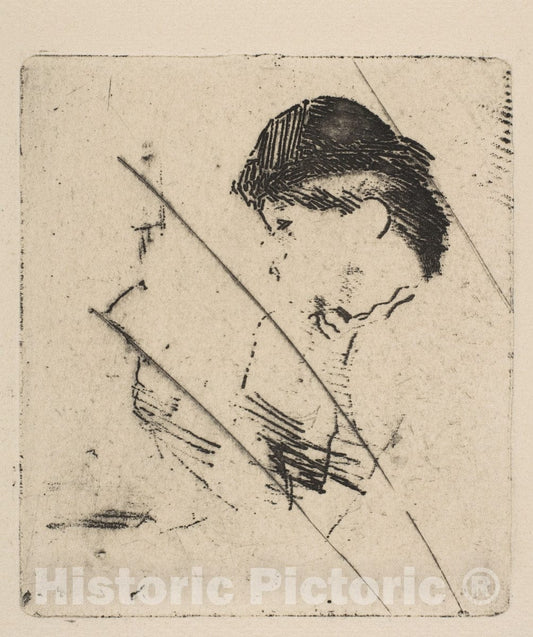 Art Print : Edgar Degas - Head and Shoulders of a Young Woman in Profile I : Vintage Wall Art