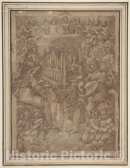 Art Print : Avanzino Nucci - Group of Angel Musicians : Vintage Wall Art