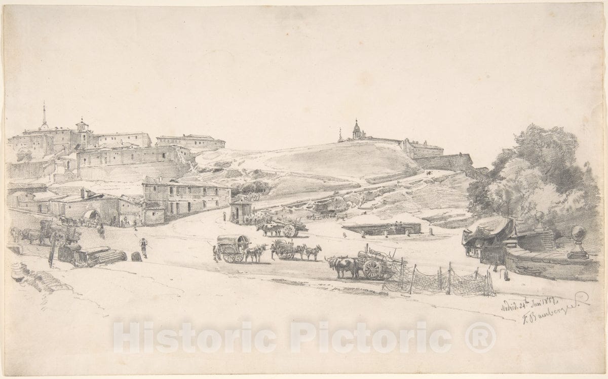 Art Print : Fritz Bamberger - View of The Outskirts of Madrid : Vintage Wall Art