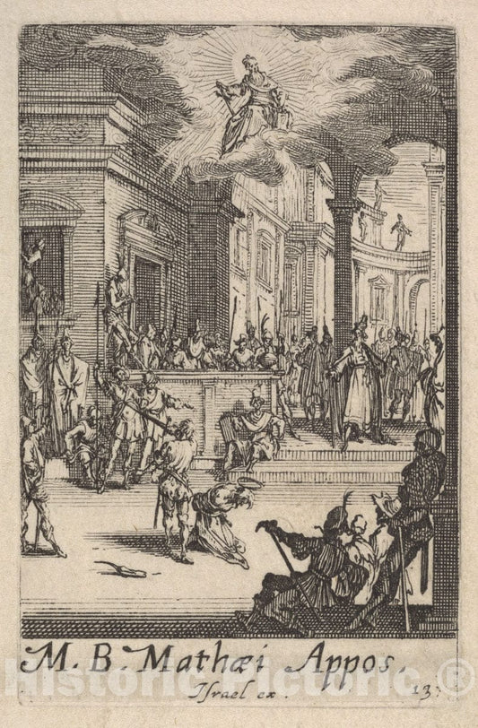 Art Print : Jacques Callot - Martyrdom of Saint Matthew, from The Series 'The Little Apostles' (Les Petits apôtres) : Vintage Wall Art