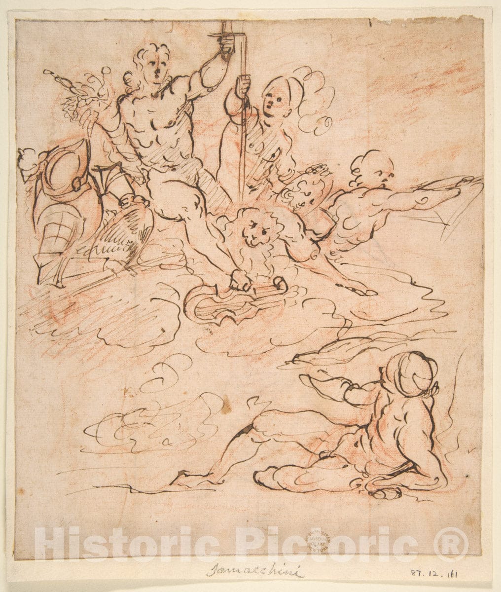 Art Print : Orazio Samacchini - Allegory : Vintage Wall Art