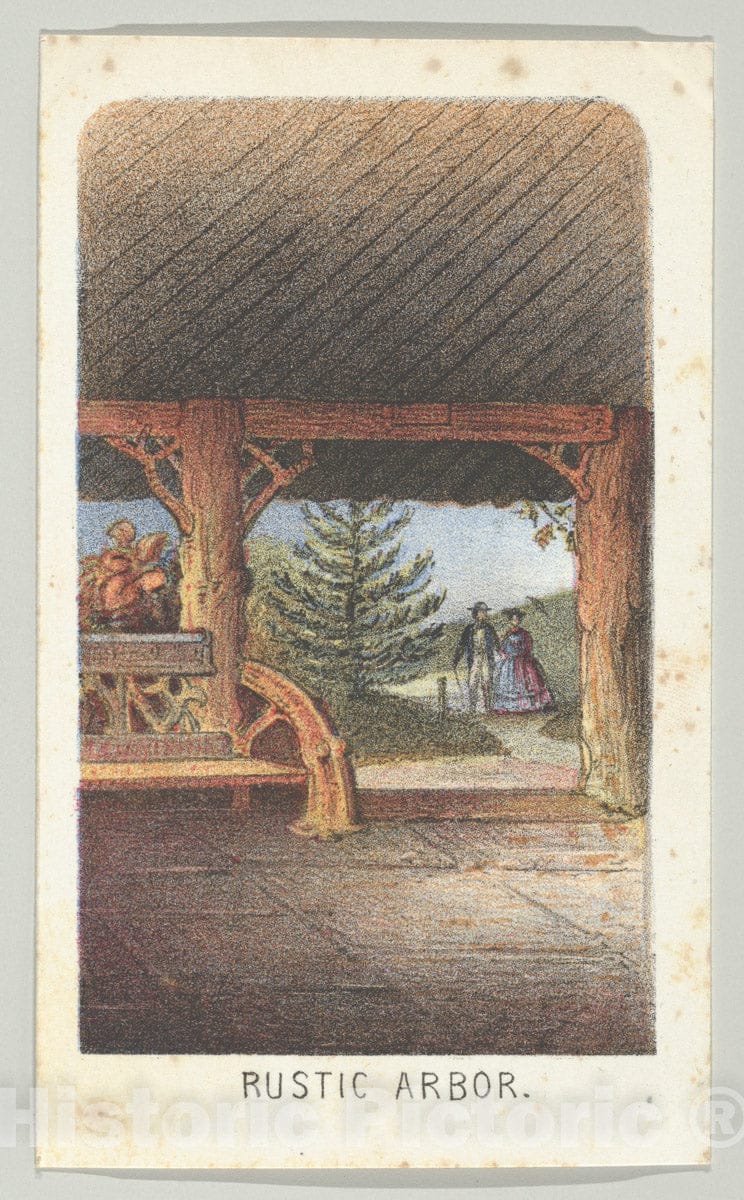 Art Print : Louis Prang & Co. - Rustic Arbor, from The Series, Views in Central Park, New York, Part 3 : Vintage Wall Art