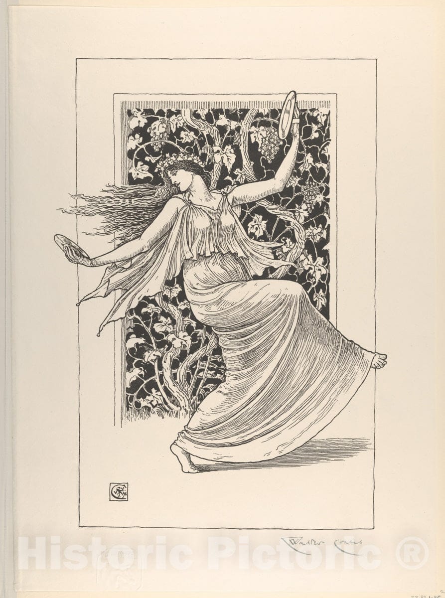 Art Print : Walter Crane - Dancing Nymph (Nymphe Danseuse) : Vintage Wall Art