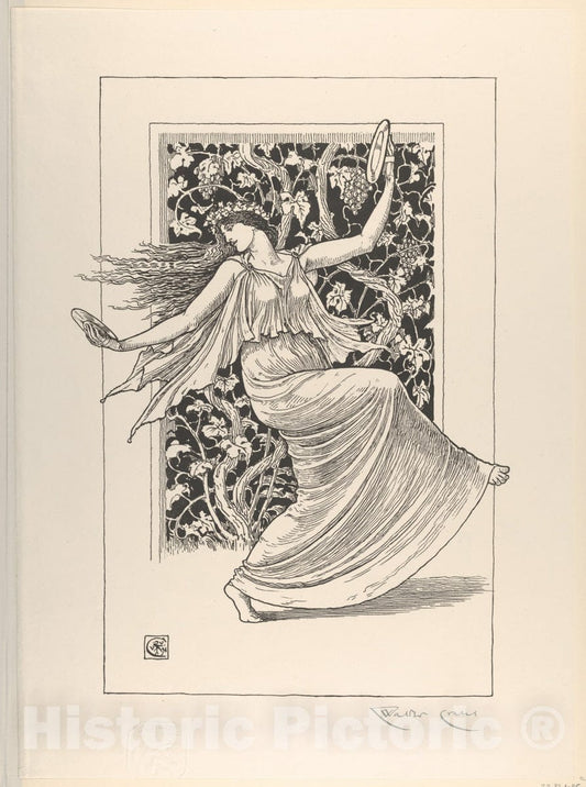 Art Print : Walter Crane - Dancing Nymph (Nymphe Danseuse) : Vintage Wall Art